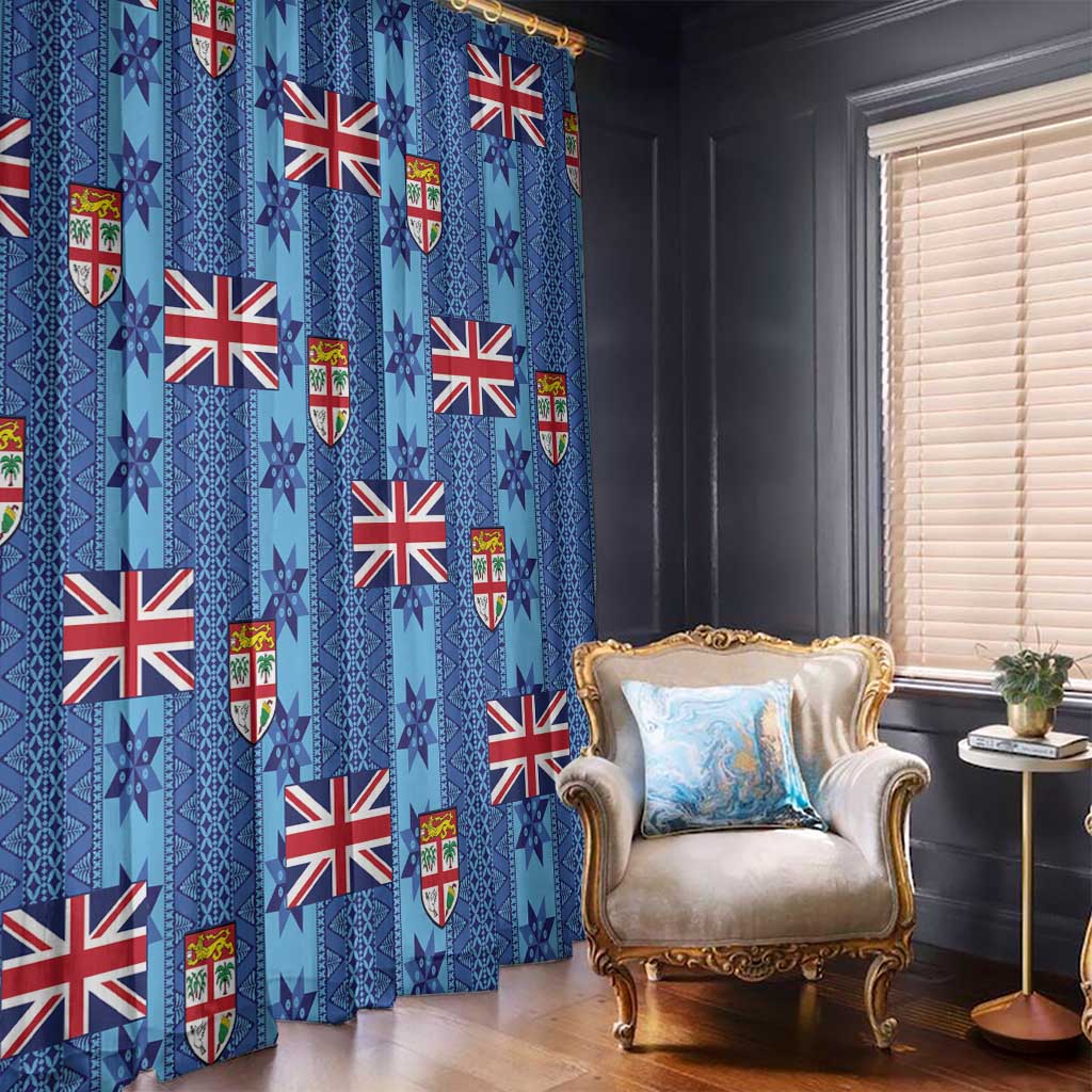 Fiji Masi Tapa Window Curtain Coat Of Arms - Polynesian Pride