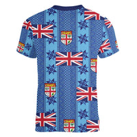 Fiji Masi Tapa Women V-Neck T-Shirt Coat Of Arms LT05 - Polynesian Pride