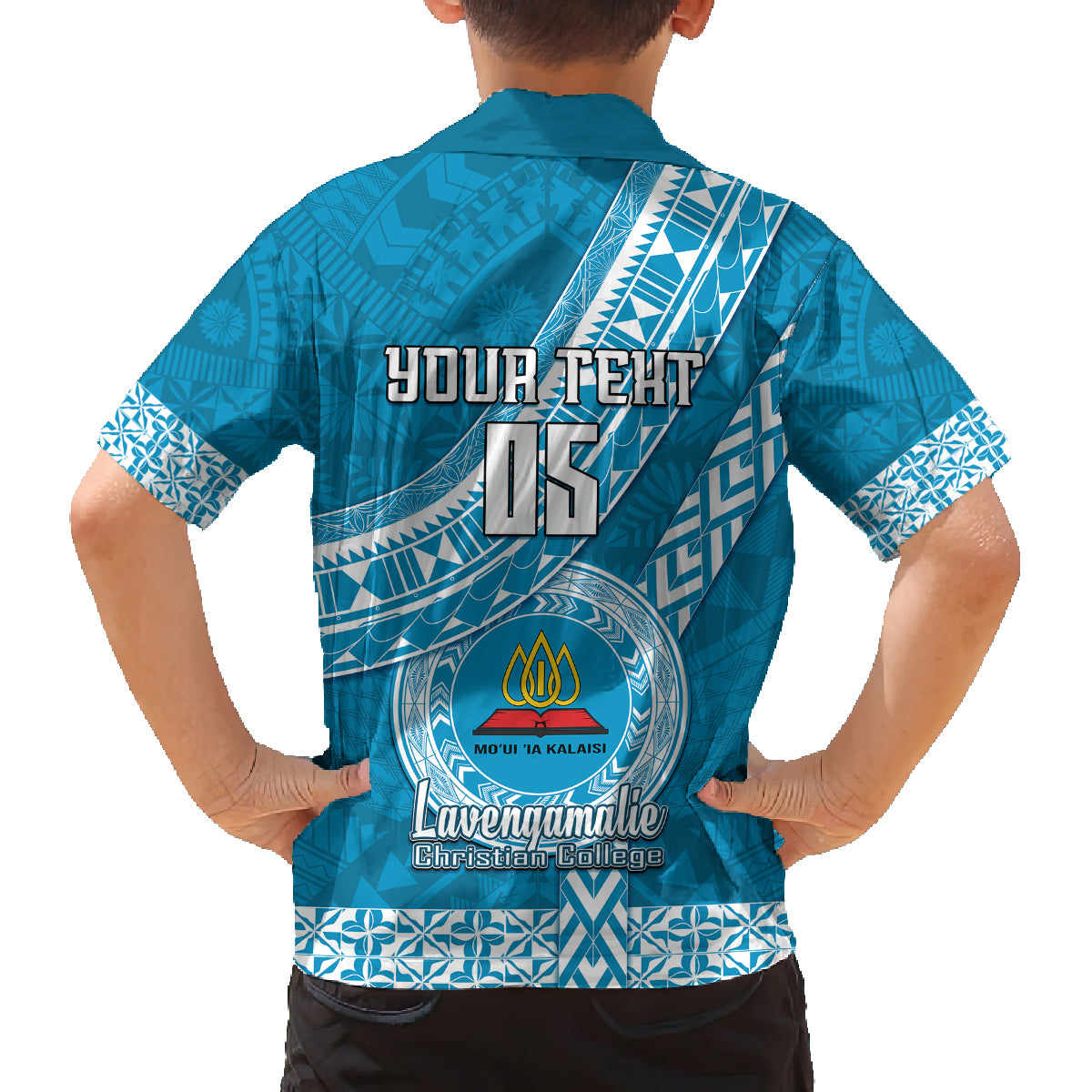 Custom Lavengamalie College Family Matching Off Shoulder Short Dress and Hawaiian Shirt Tongan Kupesi Pattern LT05 - Polynesian Pride
