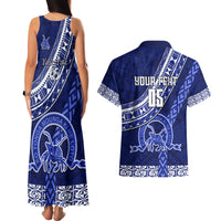 Custom Queen Salote College Couples Matching Tank Maxi Dress and Hawaiian Shirt Tongan Kupesi Pattern LT05 - Polynesian Pride