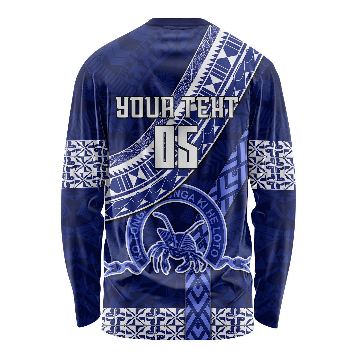 Custom Queen Salote College Long Sleeve Shirt Tongan Kupesi Pattern LT05 - Polynesian Pride