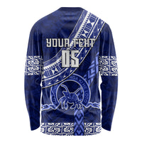 Custom Queen Salote College Long Sleeve Shirt Tongan Kupesi Pattern LT05 - Polynesian Pride