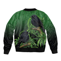 New Zealand Black Robin Bomber Jacket Karure Maori Koru Art Tattoo LT05 - Polynesian Pride