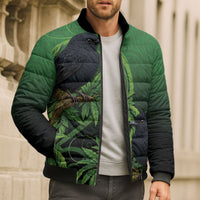 New Zealand Black Robin Bomber Puffer Jacket Karure Maori Koru Art Tattoo LT05 - Polynesian Pride