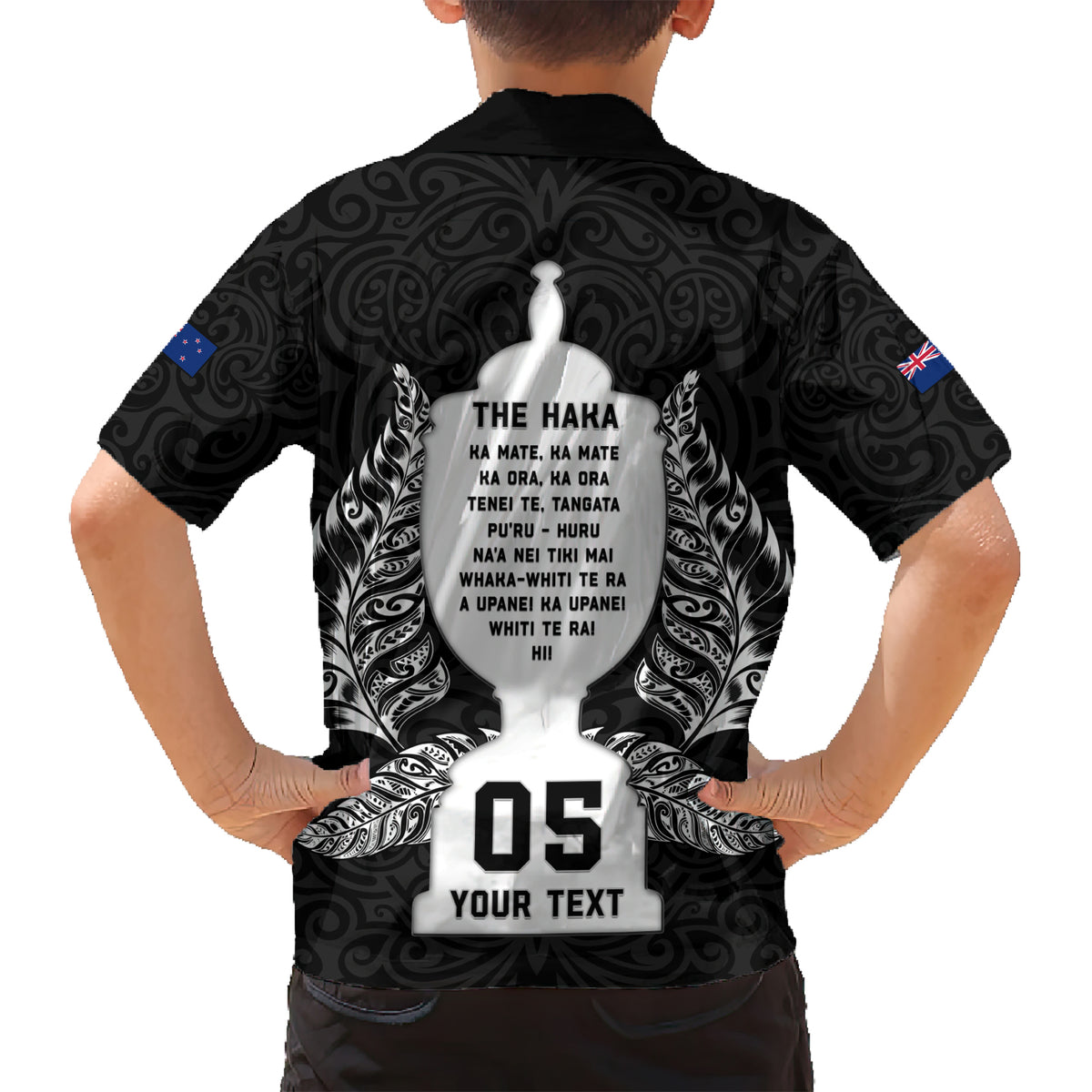 Custom New Zealand Rugby Kid Hawaiian Shirt The Haka With Champions Cup LT05 - Polynesian Pride