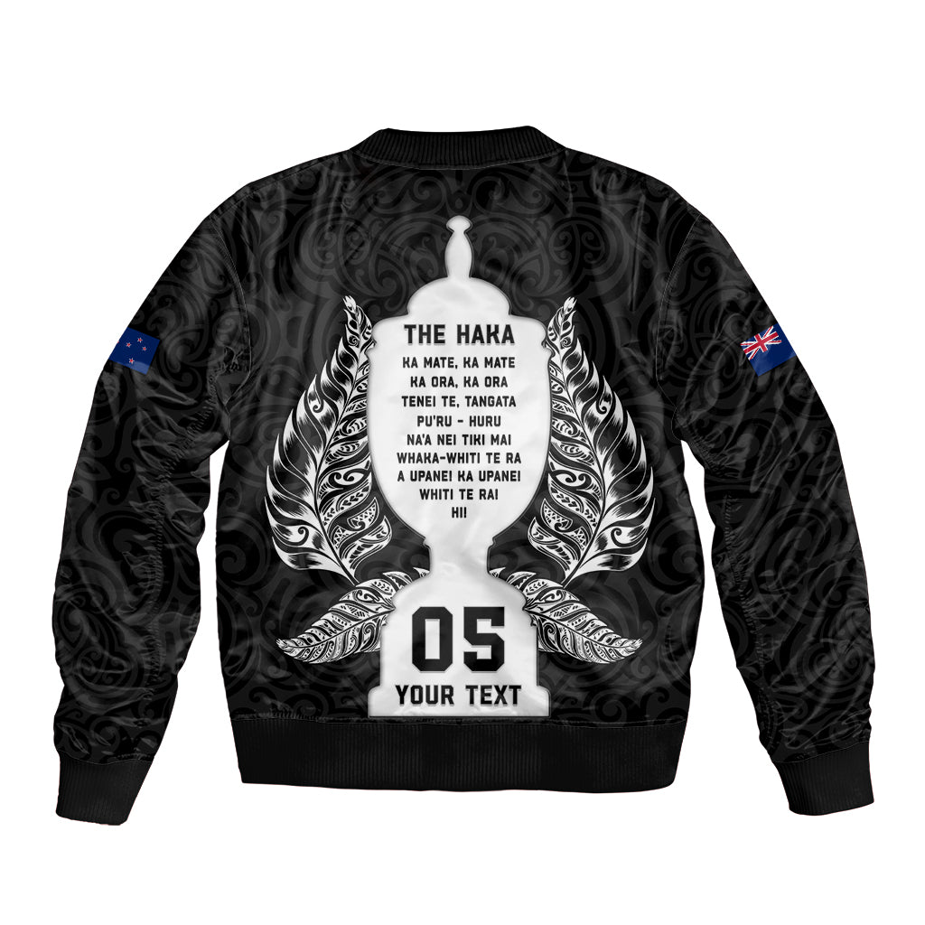 Custom New Zealand Rugby Sleeve Zip Bomber Jacket The Haka With Champions Cup LT05 - Polynesian Pride