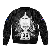 Custom New Zealand Rugby Sleeve Zip Bomber Jacket The Haka With Champions Cup LT05 - Polynesian Pride