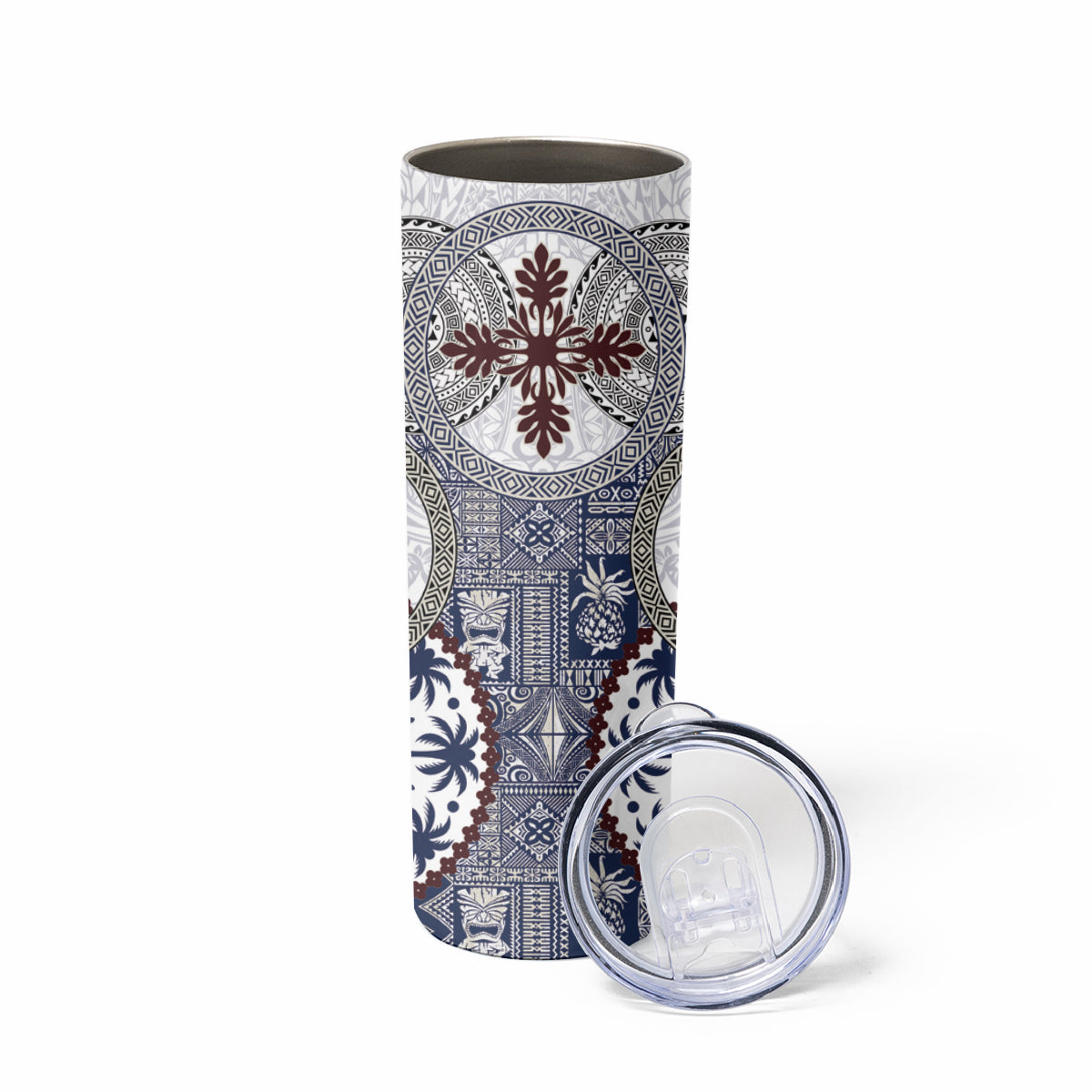 Hawaii Skinny Tumbler Barkcloth Pattern Vintage Style