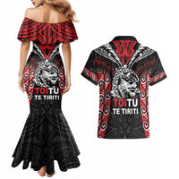 Aotearoa Mana Maori Couples Matching Mermaid Dress and Hawaiian Shirt Toitu Te Tiriti LT05 - Polynesian Pride