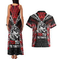 Aotearoa Mana Maori Couples Matching Tank Maxi Dress and Hawaiian Shirt Toitu Te Tiriti LT05 - Polynesian Pride