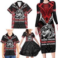 Aotearoa Mana Maori Family Matching Long Sleeve Bodycon Dress and Hawaiian Shirt Toitu Te Tiriti LT05 - Polynesian Pride