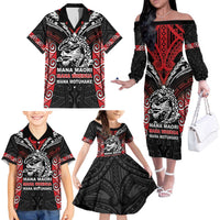 Aotearoa Mana Maori Family Matching Off The Shoulder Long Sleeve Dress and Hawaiian Shirt Toitu Te Tiriti LT05 - Polynesian Pride