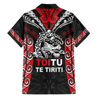 Aotearoa Mana Maori Family Matching Off Shoulder Short Dress and Hawaiian Shirt Toitu Te Tiriti LT05 - Polynesian Pride