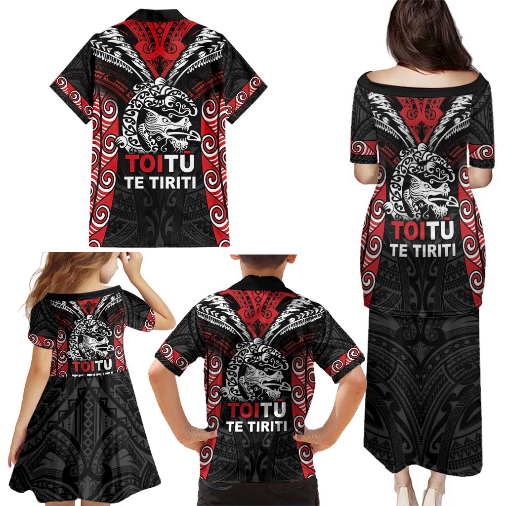 Aotearoa Mana Maori Family Matching Puletasi and Hawaiian Shirt Toitu Te Tiriti LT05 - Polynesian Pride