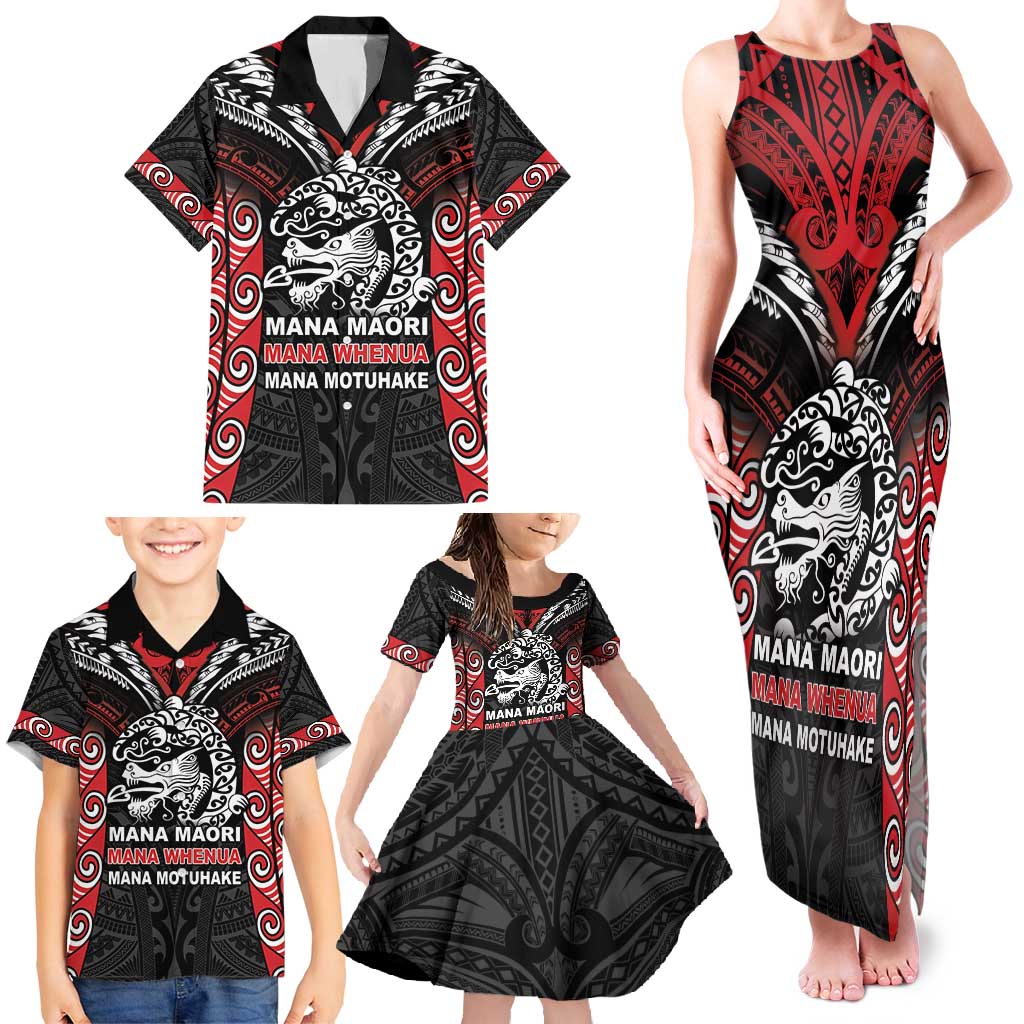 Aotearoa Mana Maori Family Matching Tank Maxi Dress and Hawaiian Shirt Toitu Te Tiriti LT05 - Polynesian Pride
