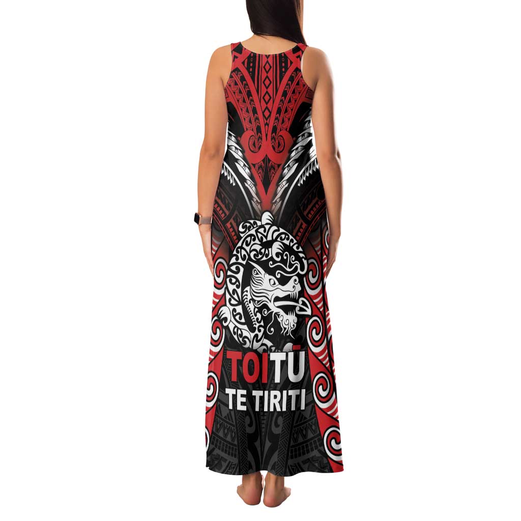 Aotearoa Mana Maori Family Matching Tank Maxi Dress and Hawaiian Shirt Toitu Te Tiriti LT05 - Polynesian Pride