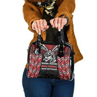 Aotearoa Mana Maori Shoulder Handbag Toitu Te Tiriti LT05 One Size Black - Polynesian Pride