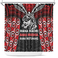 Aotearoa Mana Maori Shower Curtain Toitu Te Tiriti LT05 Black - Polynesian Pride
