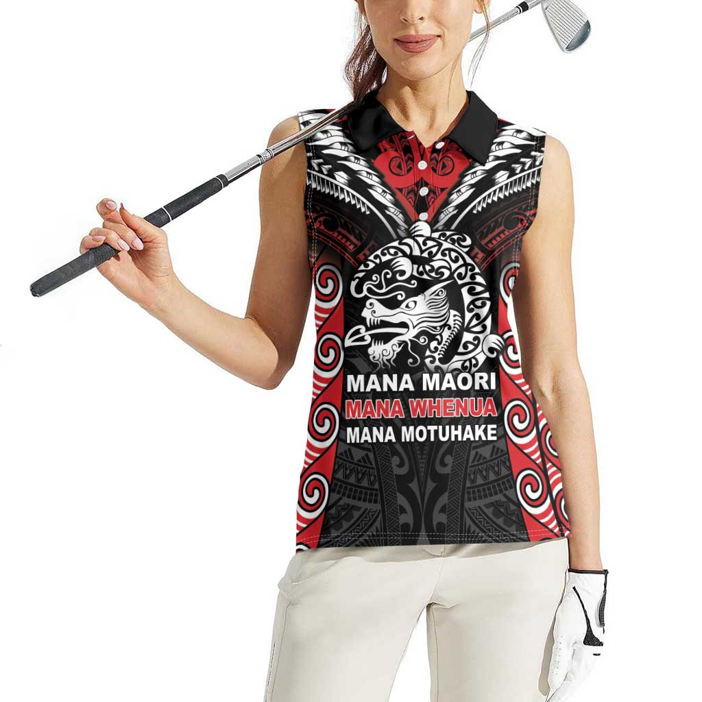 Aotearoa Mana Maori Women Sleeveless Polo Shirt Toitu Te Tiriti LT05 - Polynesian Pride