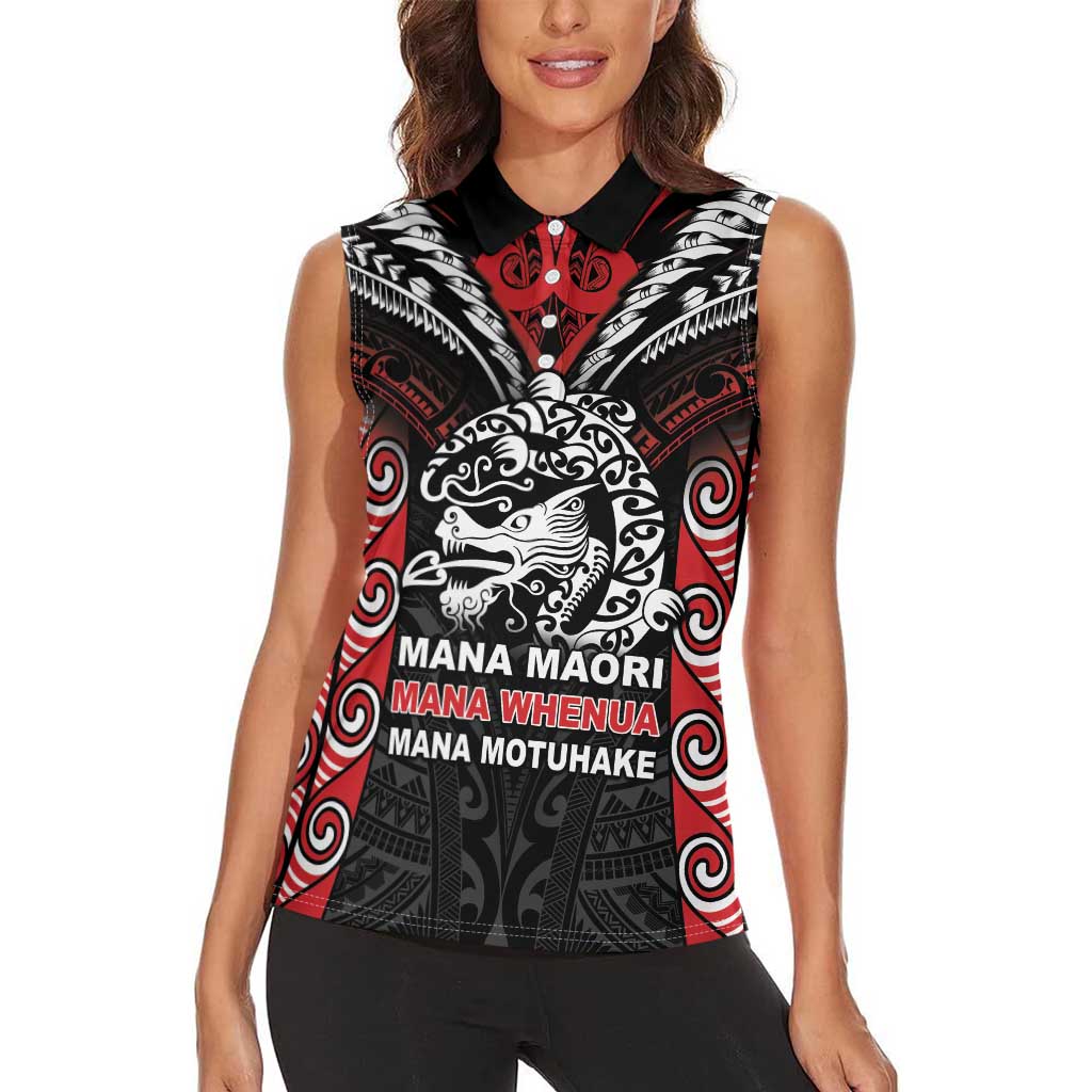 Aotearoa Mana Maori Women Sleeveless Polo Shirt Toitu Te Tiriti LT05 - Polynesian Pride