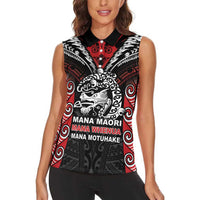Aotearoa Mana Maori Women Sleeveless Polo Shirt Toitu Te Tiriti LT05 - Polynesian Pride