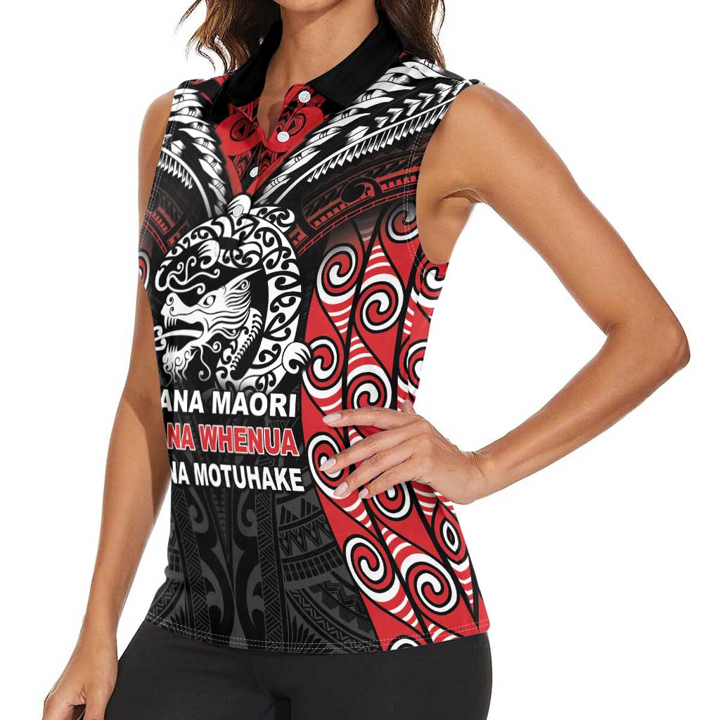 Aotearoa Mana Maori Women Sleeveless Polo Shirt Toitu Te Tiriti LT05 - Polynesian Pride