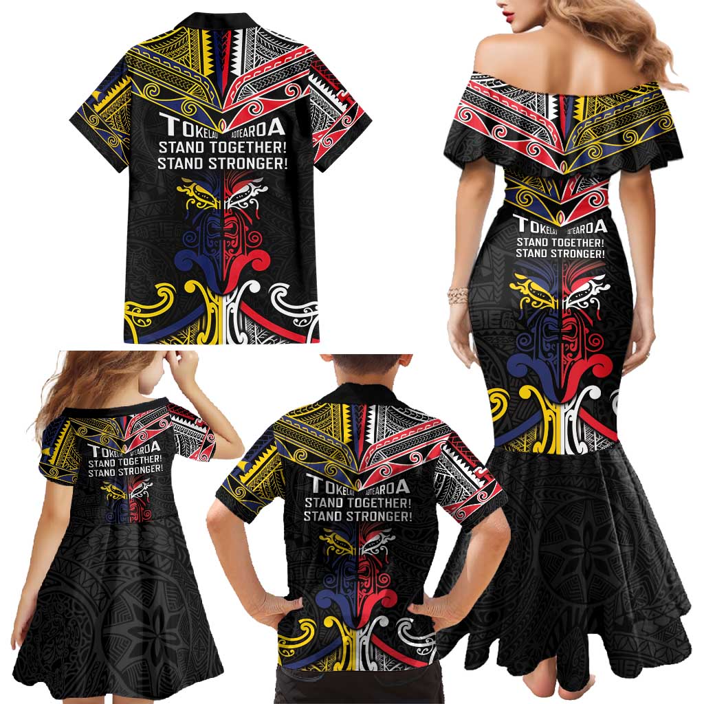 Tokelau And Aotearoa Family Matching Mermaid Dress and Hawaiian Shirt Together For Te Tiriti O Waitangi LT05 - Polynesian Pride