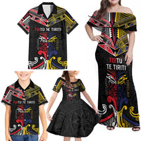 Tokelau And Aotearoa Family Matching Off Shoulder Maxi Dress and Hawaiian Shirt Together For Te Tiriti O Waitangi LT05 - Polynesian Pride