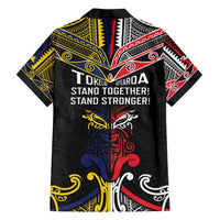 Tokelau And Aotearoa Family Matching Off Shoulder Short Dress and Hawaiian Shirt Together For Te Tiriti O Waitangi LT05 - Polynesian Pride