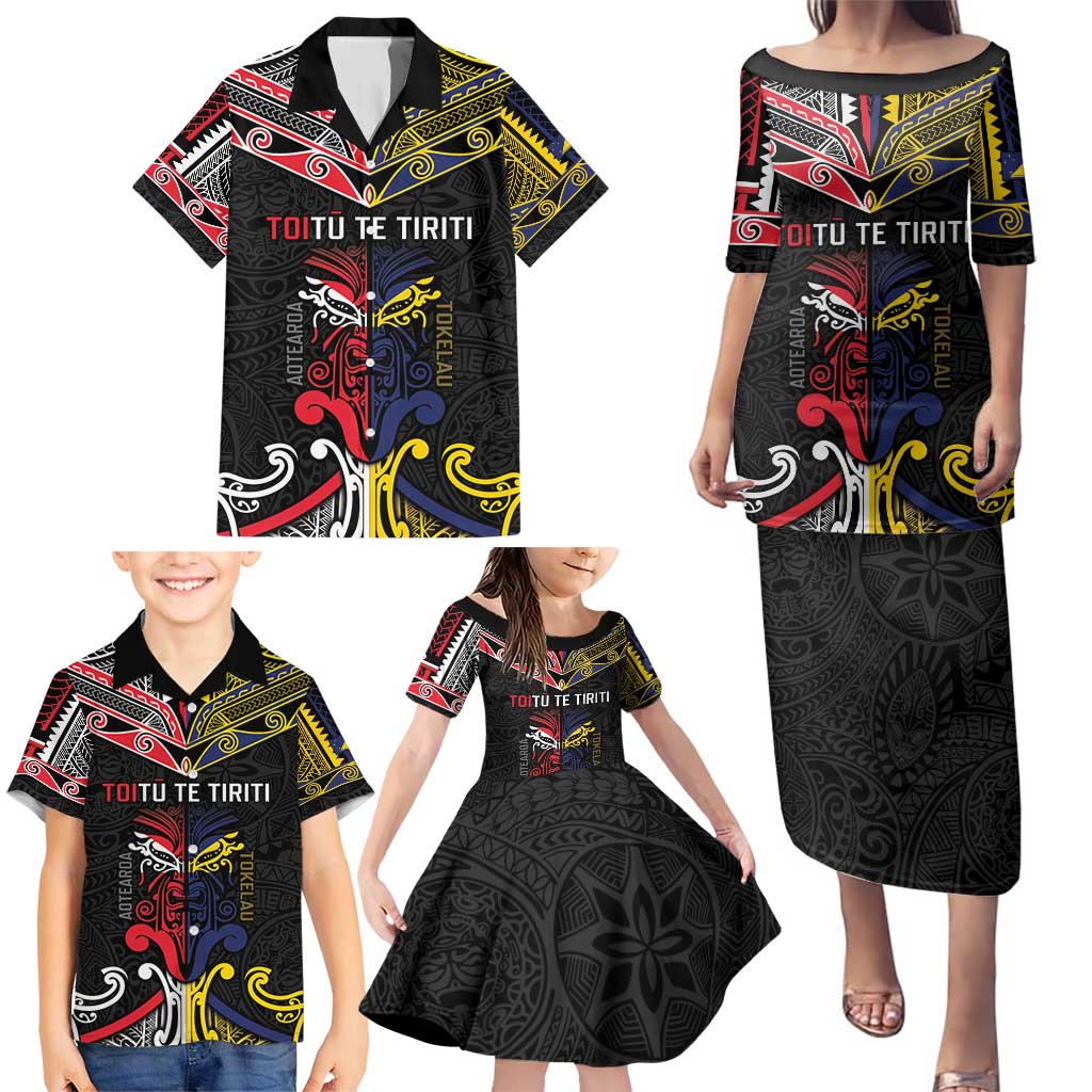 Tokelau And Aotearoa Family Matching Puletasi and Hawaiian Shirt Together For Te Tiriti O Waitangi LT05 - Polynesian Pride