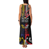 Tokelau And Aotearoa Family Matching Tank Maxi Dress and Hawaiian Shirt Together For Te Tiriti O Waitangi LT05 - Polynesian Pride