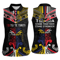 Tokelau And Aotearoa Women Sleeveless Polo Shirt Together For Te Tiriti O Waitangi LT05 - Polynesian Pride