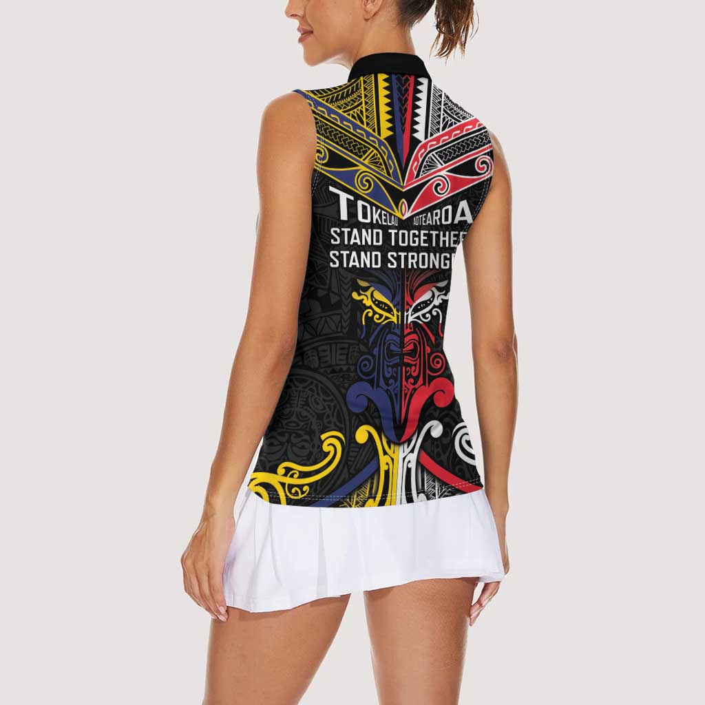 Tokelau And Aotearoa Women Sleeveless Polo Shirt Together For Te Tiriti O Waitangi LT05 - Polynesian Pride