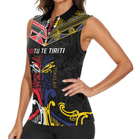 Tokelau And Aotearoa Women Sleeveless Polo Shirt Together For Te Tiriti O Waitangi LT05 - Polynesian Pride