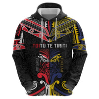 Tokelau And Aotearoa Zip Hoodie Together For Te Tiriti O Waitangi LT05 - Polynesian Pride