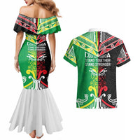 Cook Islands And Aotearoa Couples Matching Mermaid Dress and Hawaiian Shirt Together For Te Tiriti O Waitangi LT05 - Polynesian Pride