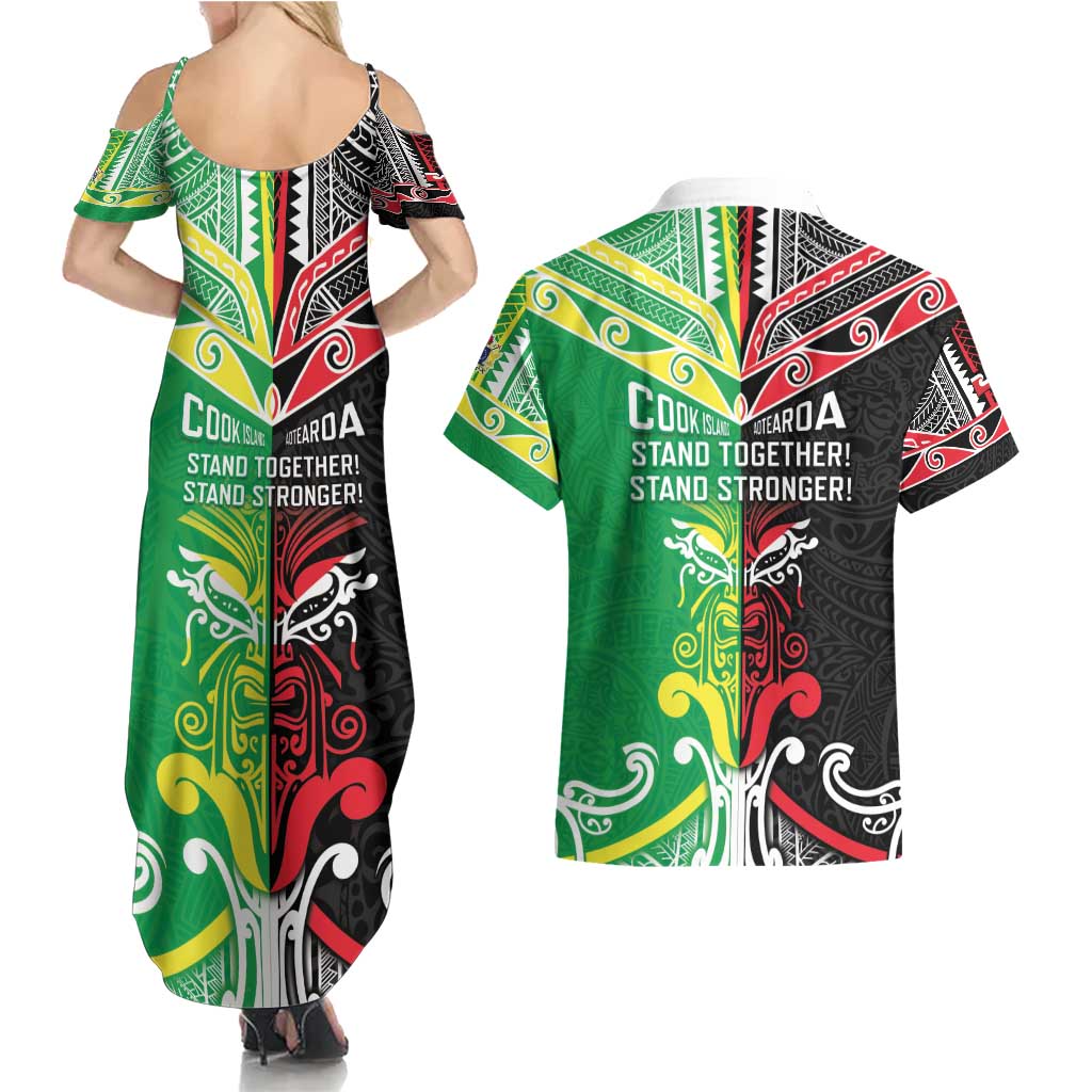Cook Islands And Aotearoa Couples Matching Summer Maxi Dress and Hawaiian Shirt Together For Te Tiriti O Waitangi LT05 - Polynesian Pride