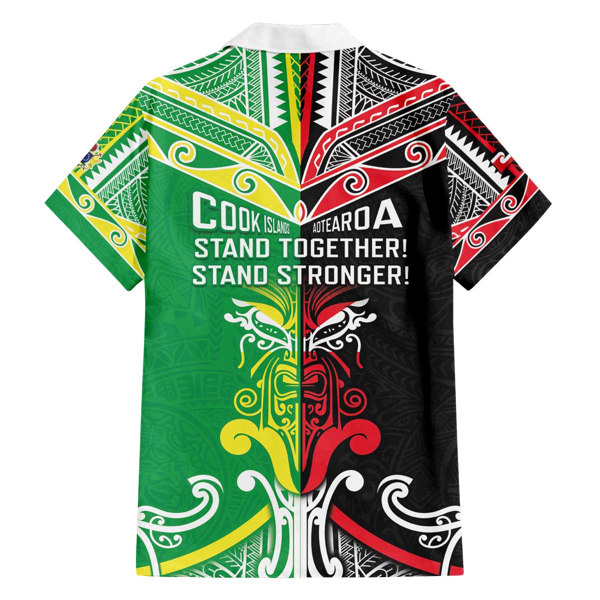Cook Islands And Aotearoa Family Matching Off The Shoulder Long Sleeve Dress and Hawaiian Shirt Together For Te Tiriti O Waitangi LT05 - Polynesian Pride