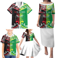 Cook Islands And Aotearoa Family Matching Puletasi and Hawaiian Shirt Together For Te Tiriti O Waitangi LT05 - Polynesian Pride