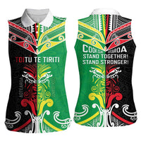 Cook Islands And Aotearoa Women Sleeveless Polo Shirt Together For Te Tiriti O Waitangi LT05 - Polynesian Pride