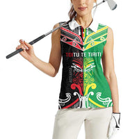 Cook Islands And Aotearoa Women Sleeveless Polo Shirt Together For Te Tiriti O Waitangi LT05 - Polynesian Pride