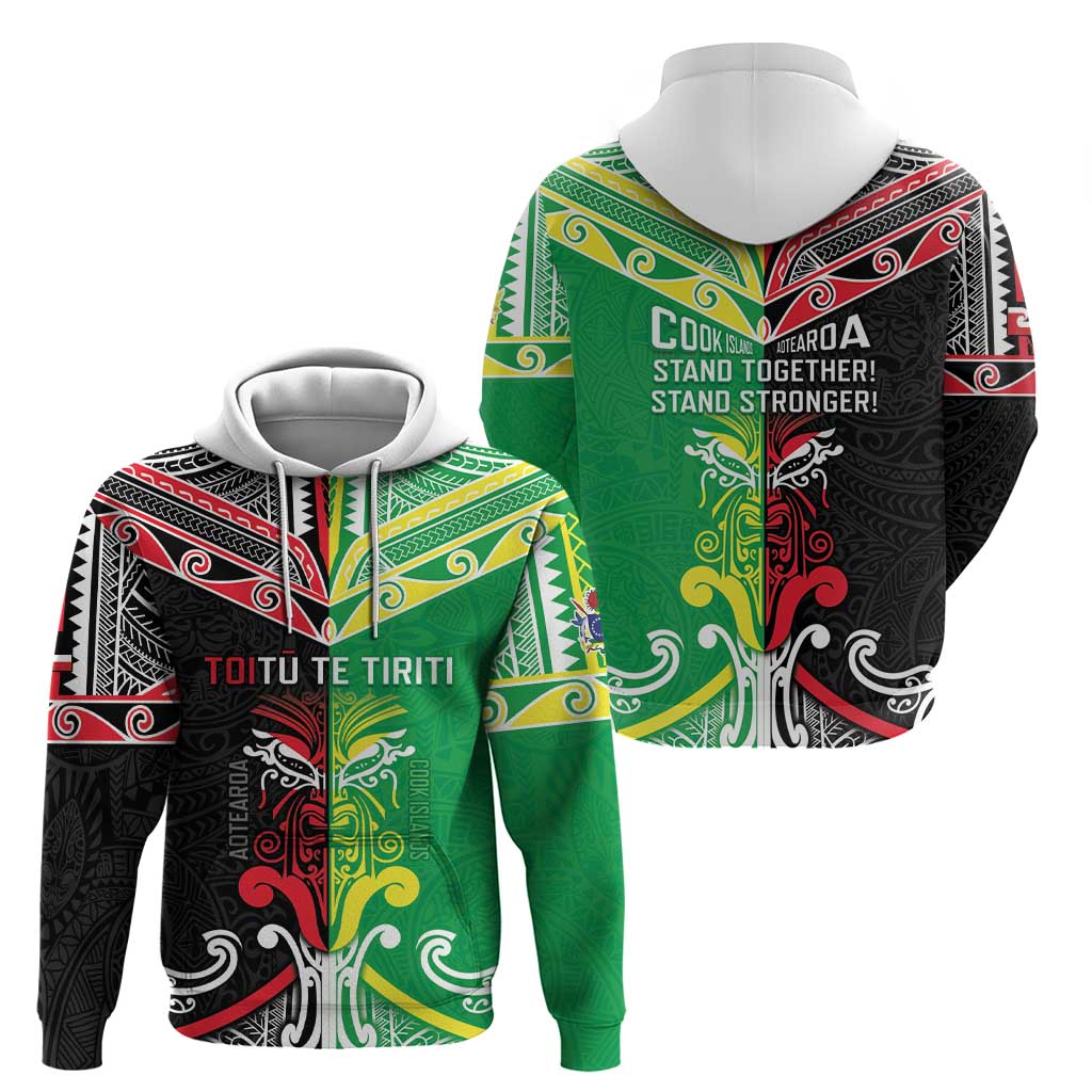 Cook Islands And Aotearoa Zip Hoodie Together For Te Tiriti O Waitangi LT05 - Polynesian Pride