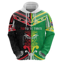 Cook Islands And Aotearoa Zip Hoodie Together For Te Tiriti O Waitangi LT05 - Polynesian Pride
