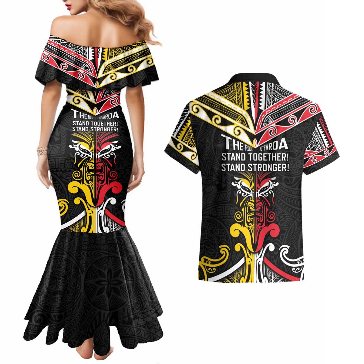 Niue And Aotearoa Couples Matching Mermaid Dress and Hawaiian Shirt Together For Te Tiriti O Waitangi LT05 - Polynesian Pride