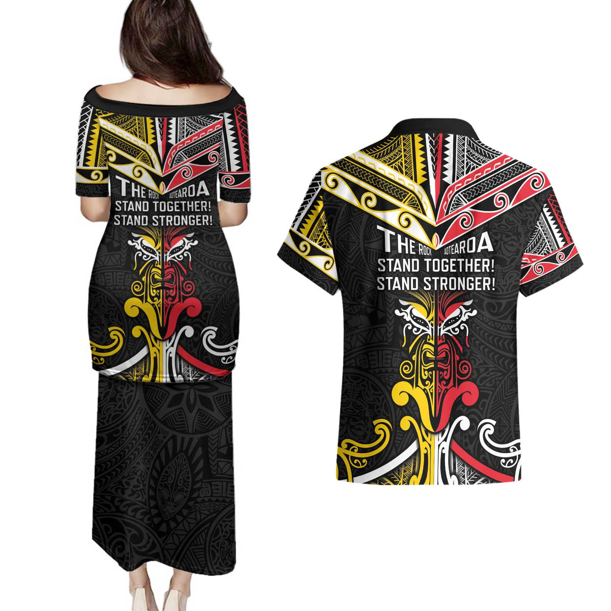 Niue And Aotearoa Couples Matching Puletasi and Hawaiian Shirt Together For Te Tiriti O Waitangi LT05 - Polynesian Pride