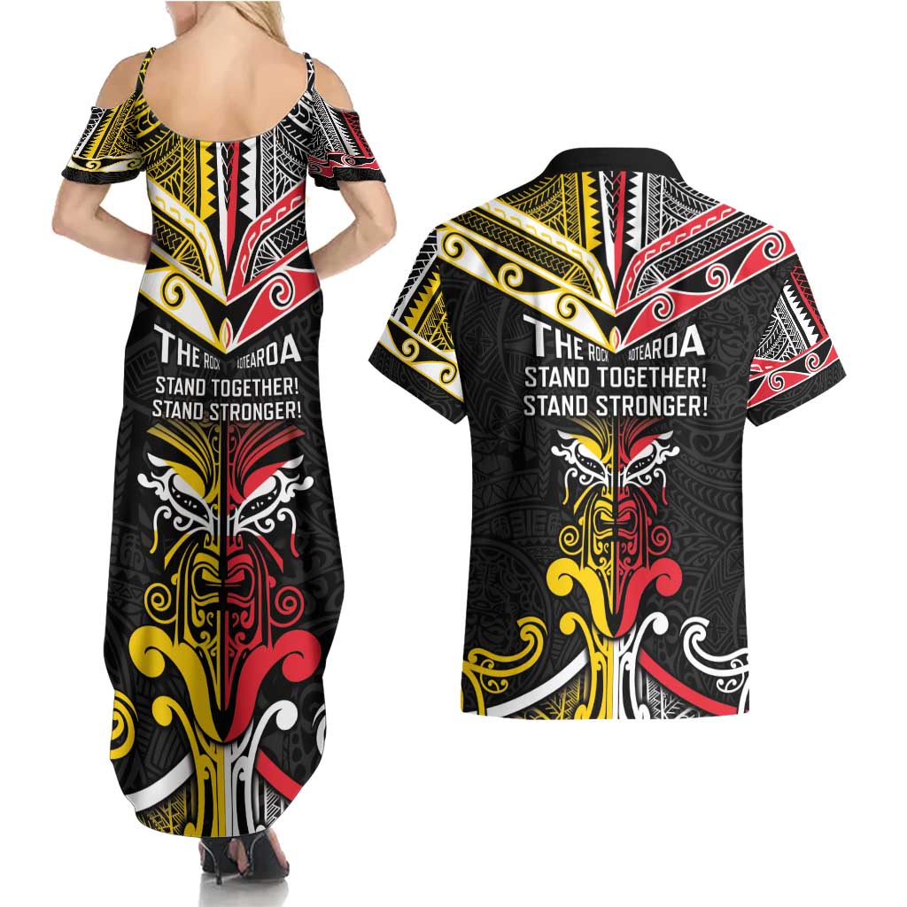 Niue And Aotearoa Couples Matching Summer Maxi Dress and Hawaiian Shirt Together For Te Tiriti O Waitangi LT05 - Polynesian Pride