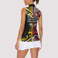 Niue And Aotearoa Women Sleeveless Polo Shirt Together For Te Tiriti O Waitangi LT05 - Polynesian Pride
