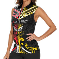 Niue And Aotearoa Women Sleeveless Polo Shirt Together For Te Tiriti O Waitangi LT05 - Polynesian Pride
