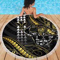 Hawaii Ikaika Warrior Helmet Beach Blanket Gold Style LT05 - Polynesian Pride