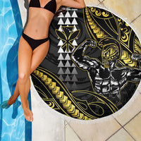 Hawaii Ikaika Warrior Helmet Beach Blanket Gold Style LT05 - Polynesian Pride